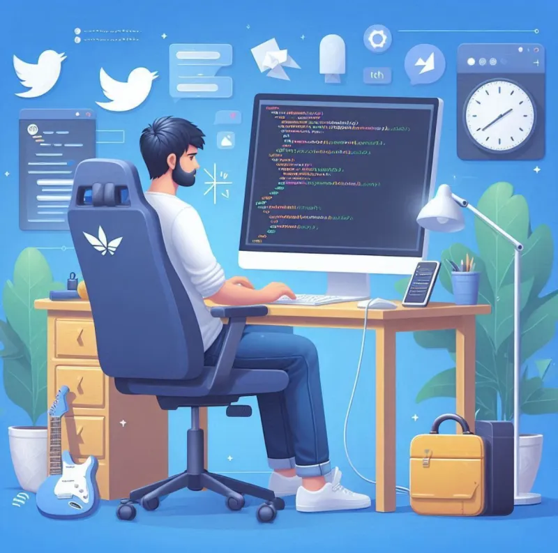 Développeur à son bureau
